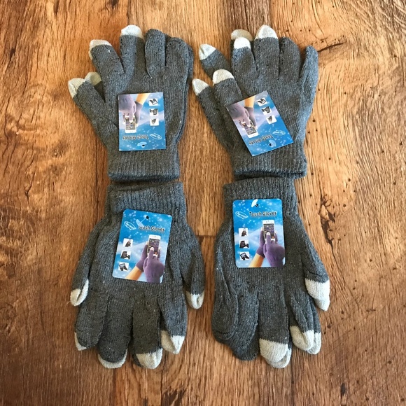Wholesale Gloves Touchscreen Winter Acrylic Gray - Picture 2 of 8